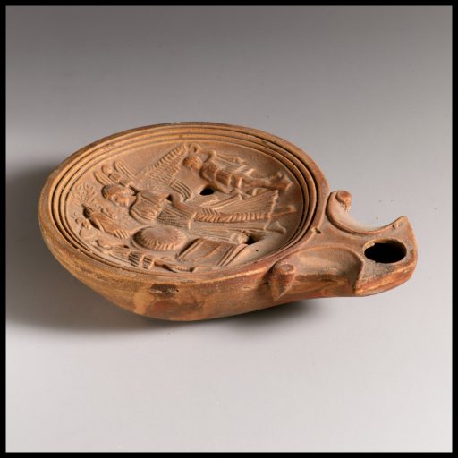Lampe à huile romaine. Metropolitan Museum of Art, accès ouvert.