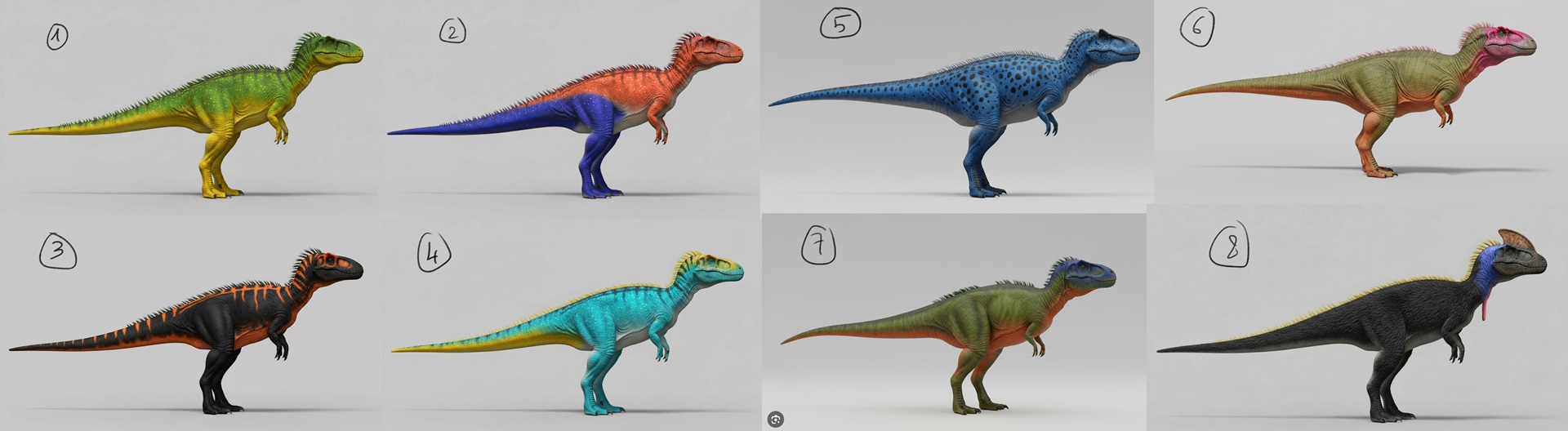 Planche de recherche colorimétrique du Streptospondylus